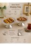 Set of 2 Silver Color Footed Round Glass Serving and Catering Bowls, Snack Bowls, Ice Cream Bowls, Breakfast Bowls - 3