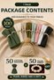Fabric Napkins 50-Pack |   Napkin Ring Gift Set, Complete with 100 Pieces - 4