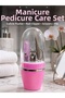 Pink Nail Care Set Kit Including Tweezers, Scissors, Nail Clippers, and File