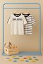 Navy Blue-Ecru 2-Piece Boys' Striped Knitted T-Shirt Tkdss26Ts00037 - 8