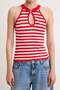 Ekru İnce Çizgili Cut Out Detaylı Triko Bluz TWOSS26BZ00890 - 6