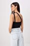 Black Body-Fitting Asymmetric Collar Sleeveless Snap-Fit Ribbed Stretchy Knitted Bodysuit Twoss26Bd00032 - 4