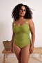 Oil Green Gold Accessory Ruched Large Size Swimsuit Tbbss26Am00020