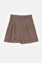 Khaki Modal Double Cuffed Pleated Comfortable Fit Shorts Tdrss26Sr00018 - 4