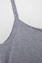 Gri Melanj Fitted/Vücuda Oturan Havuz Yaka Kolsuz Pamuk Ribana Örme Büyük Beden Atlet TBBSS26CV00042 - 6