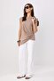 Mink Plain Regular Crew Neck Low Sleeve Short 100% Cotton Knitted T-Shirt Twoss26Ts00149 - 2