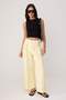 Açık Sarı Wardrobe Essentials –Gabardin Crop Wide Leg Pantolon TWOSS26PL00024 - 6