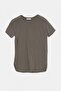 Gray Crew Neck Basic Modal T-Shirt Tdrss26Ts00059 - 5