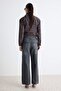 Antrasit %100 Pamuk Normal Bel Bilek Boy Wide Leg Jeans TWOAW27JE00088 - 11