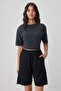 Black-Grey 2-Pack Pocketed Cotton Elastic Waist Long Shorts & Bermuda Twoss26Sr00305 - 4