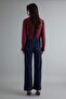 Koyu Mavi Orta Esnek Cep Detaylı Yüksek Bel Wide Leg Jeans TWOAW27JE00045 - 6