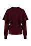 Bordo Premium İplik/Özel İplik Triko Pelerin Detaylı Hırka TWOAW27HI00076 - 6