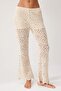 Ekru Premium Triko Ajurlu Maxi Boy Normal Bel Plaj Pantolon TBESS26PL00000 - 3