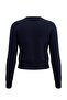 Wardrobe Essentials Lacivert Yünlü V Yaka Vatkalı Oversize Triko Hırka TWOAW27HI00144 - 8