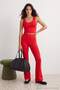 Kırmızı Fırçalı Soft Kumaş Flare/İspanyol Paça Örme Spor Tayt THMSS26TY00016 - 5