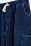 Dark Blue Boy's 100% Cotton Baggy Fit Adjustable Elastic Jean Pants Tkdaw27Je00022 - 6