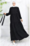 Sofia Linen Sleeve Elastic Belted Dress 2023-01 Black - 6