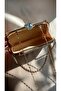 Women's - Gold Glitter Twist Chain, Portfolio Clutch Evening Bag for Special Occasions - 4