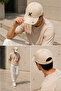 Beige Unisex Baseball Cap White X Embroidered Adjustable Casual Sports Hat - 3