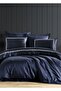 Nüans Cotton Satin Double Duvet Cover Set - Navy Blue