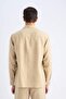 100% Linen Regular Fit Polo Neck Summer Long Sleeve Shirt D9925Ax25Sp - 8