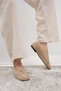 Capri Genuine Suede Beige Color Women's Loafer Shoes - 6