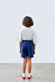 Navy Blue Shorts with Embroidery Detail - 2