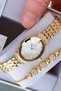 Premium Cutting Glass Women's Wristwatch Steel Band Japanese Mechanism Gift with Special Box Hmby2018C1 - 2