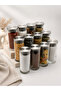 12 Pieces H'Ola Stainless Steel Vacuum Glass Spice Jar with Lid 250 Ml. 14*6 cm