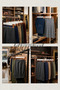 Business Class a Quality 10 Pieces Rose Hook Laminated Wooden Clothes Hanger with Pegs Trouser Hanger Skirt Hanger - 5