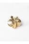 Gold Color Flower Figured Shiny Latch Buckle - 2