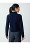 Navy Blue Long Sleeve Shirt Collar Button Detailed Knitwear Cardigan - 5
