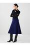 Navy Blue Relaxed Fit Regular Waist Woven Midi Skirt - 2