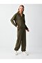 Khaki Normal Waist Elasticized Leg Length Modal Jogger Pants Trousers - 3