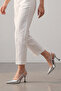 Women's Pointed Toe Thin Heel Wefted Evening Dress Classic Heeled Shoes Reney Silver - 5