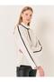 White Loose Cut Long Sleeve Turtleneck Knitwear Sweater - 3