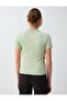 Ada Tea Green Slim Fit Short Sleeve Shirt Collar Knitted T-Shirt - 6