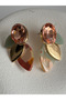 Pink Enamel Zircon Stone Earrings (3.2 cm) - 4