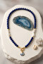 ALAÇATI GLASS BEAD NATURAL STONE NECKLACE - 3