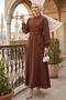 Reyel Cross Tie Dress 1464 - Bitter Brown - 4