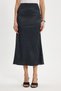 Women's Slim Fit High Waist Midi Length Viscose Polka Dot Black Skirt - 2