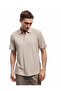 Short Sleeve Cotton Blended Regular Fit Textured Polo Neck T-Shirt