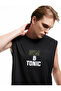 Printed Crew Neck Sports Sleeveless T-Shirt - 2