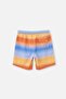 Blue - Orange Gradient Patterned Long Swim Shorts - 7