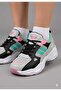 Women's White Green Non-Yellowing Sole Sneaker Shoes - 3