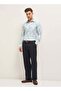 Men's Light Blue Marble Abstract Print Tailored Fit Formal Shirt for Every Occasion - 5
