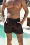 Quick-Drying Brown Men's Swim Shorts with Pockets - 4