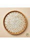 Cairo Handmade Rattan Tray 35 cm – Natural Wicker Presentation Tray, Bohemian Decorative Serving Tray