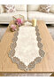 Beige (Dark Cream) Suede Fabric Runner 40X100 cm Coffee Table - Modern Design - 2