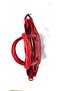 Genuine Leather Red Snake Print Women's Shoulder and Handbag Tote – with Compartments and Long Strap - 5